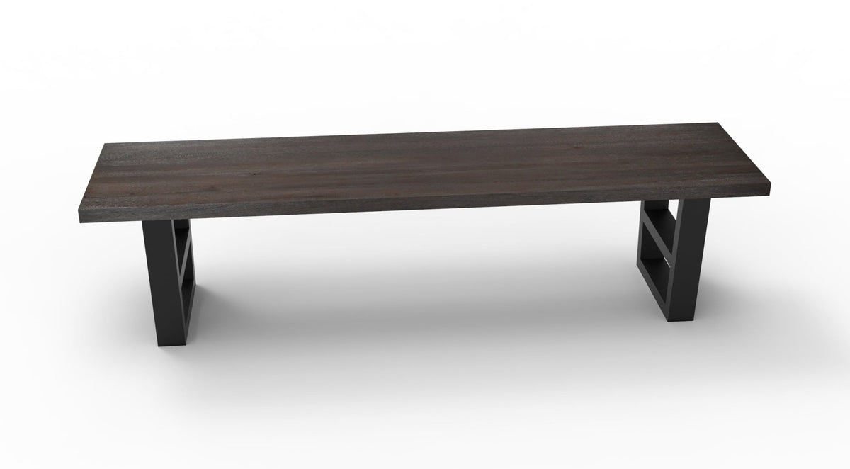 Wallace 72&quot; Oak Dining Bench - Sandblasted Black - snyders.furniture