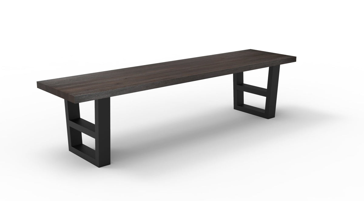 Wallace 72&quot; Oak Dining Bench - Sandblasted Black - snyders.furniture