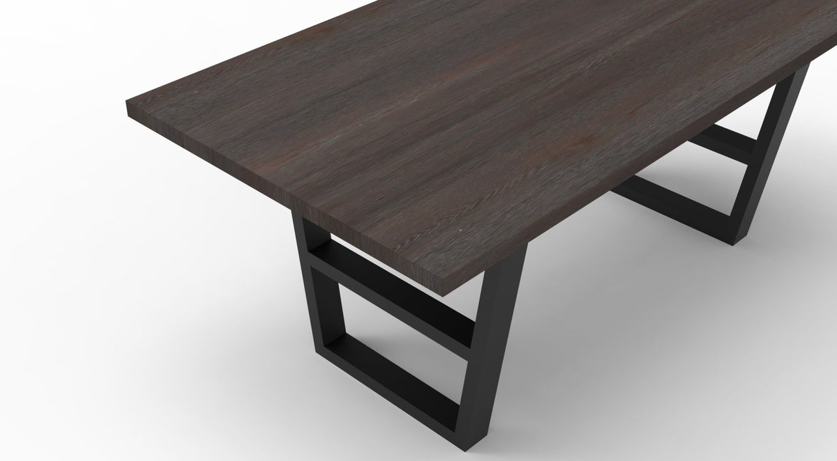 Wallace 72&quot; Oak Dining Table - Sandblasted Black - snyders.furniture
