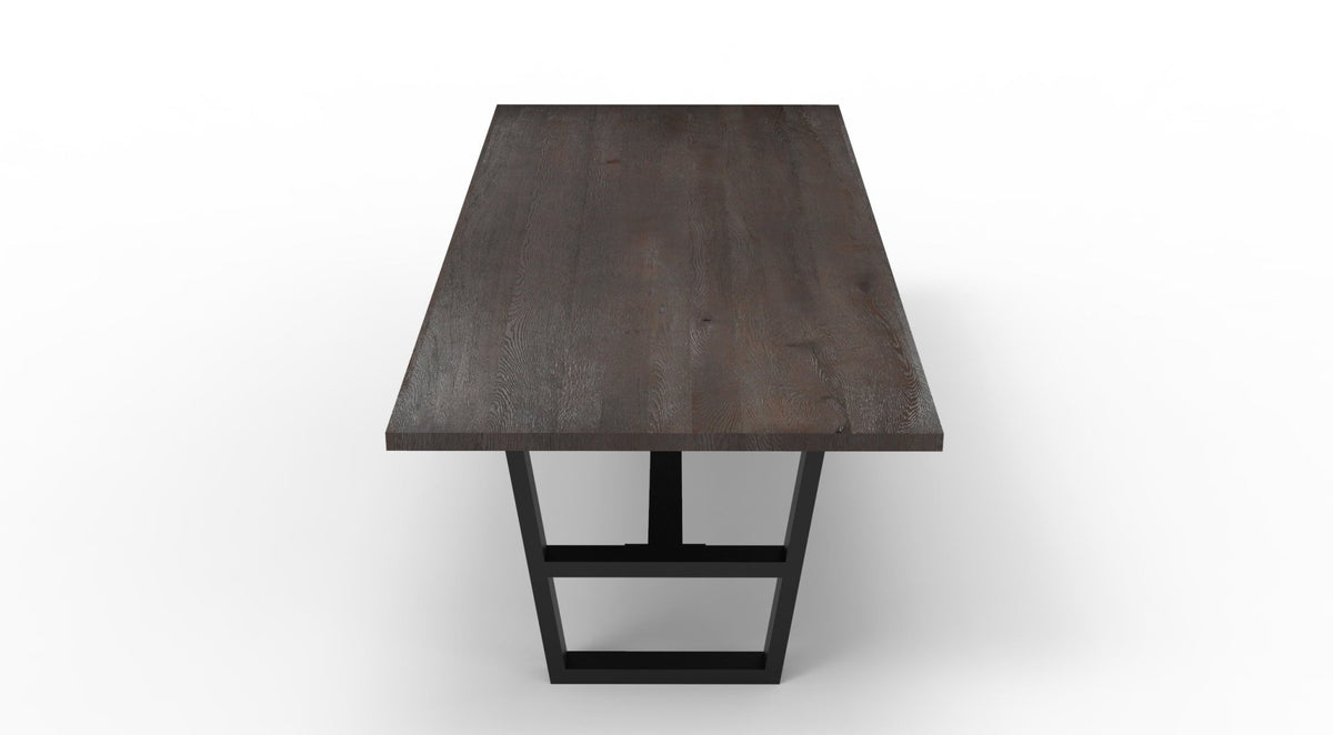 Wallace 96&quot; Oak Dining Table - Sandblasted Black - snyders.furniture