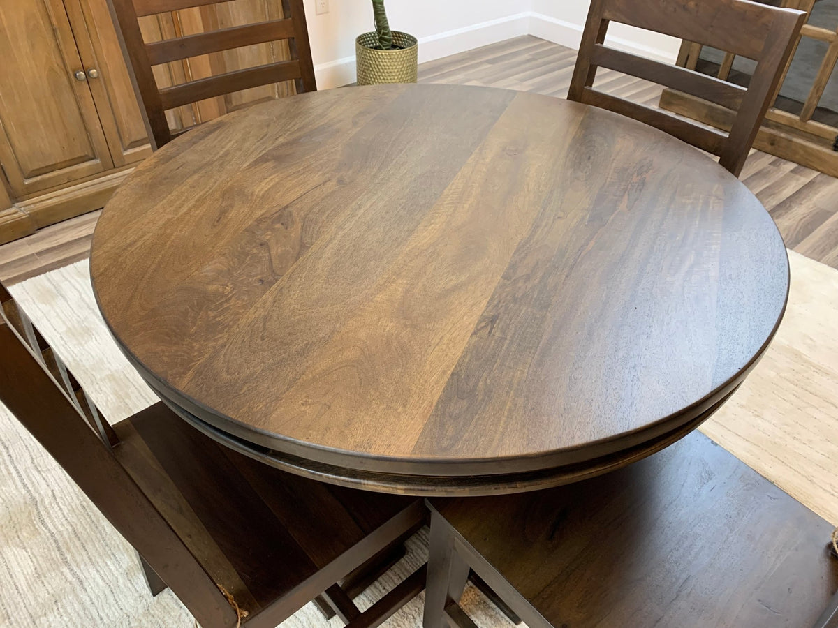 Weston 42&quot; Round Dining Table - Natural + Black - snyders.furniture