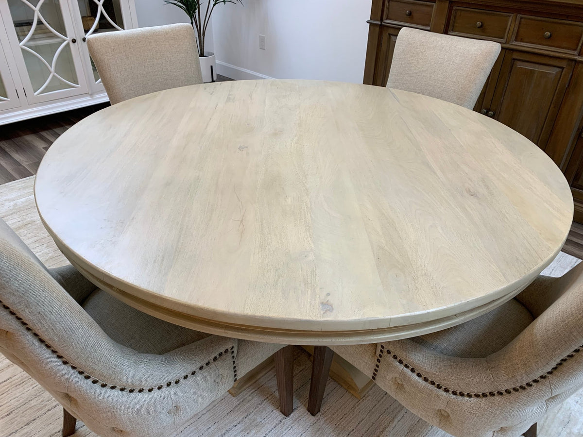 Weston 60&quot; Round Dining Table - New White Wash - snyders.furniture